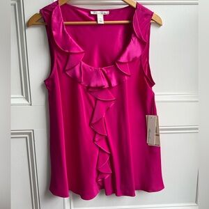 Kenneth Cole New York Fuchsia Ruffle Blouse